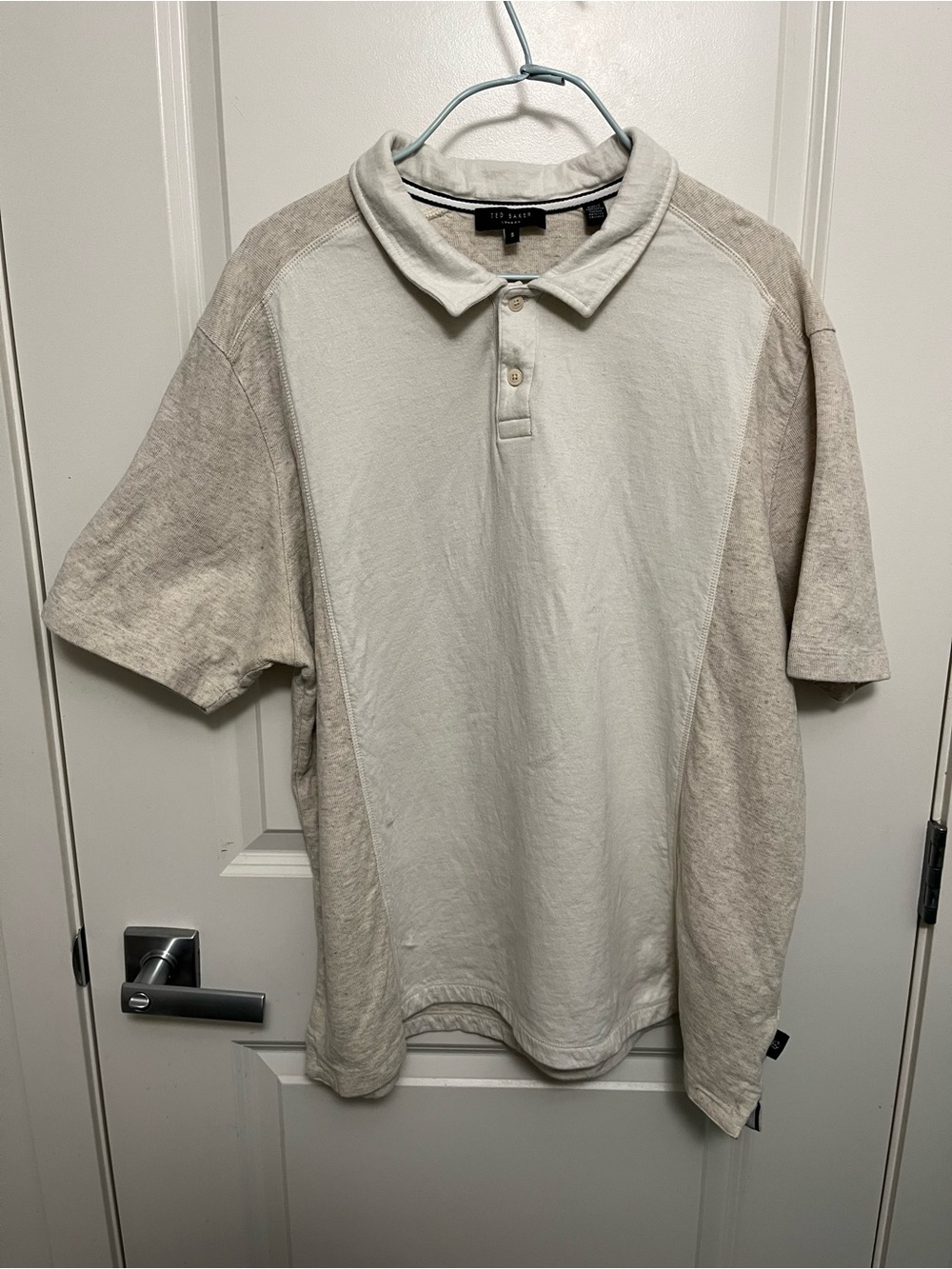 Ted Baker London Men’s Two-Tone Polo Shirt - Size 5 (XL/XXL) -Cotton Linen Blend
